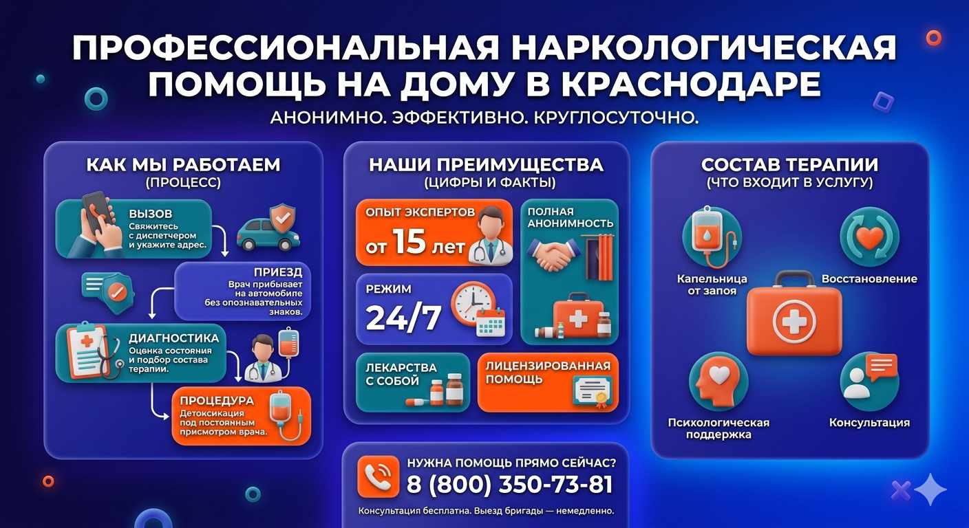 Инфографика о принципах лечения алкоголизма на дому в Ядрине: этапы вызова нарколога, преимущества анонимной детоксикации и состав медицинской помощи.